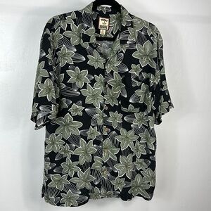 Tommy Bahama Silk Floral Print Short Sleeve Button Down Shirt Size M